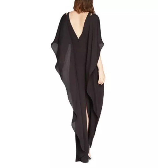 Halston Drape-Back Floor Length Gown w/Cape Detail - Picture 2 of 3